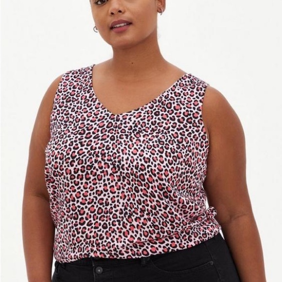 Torrid women’s size 3x Soft-Stretch Challis Tank Leopard Print Sleeveless Top - Picture 2 of 10